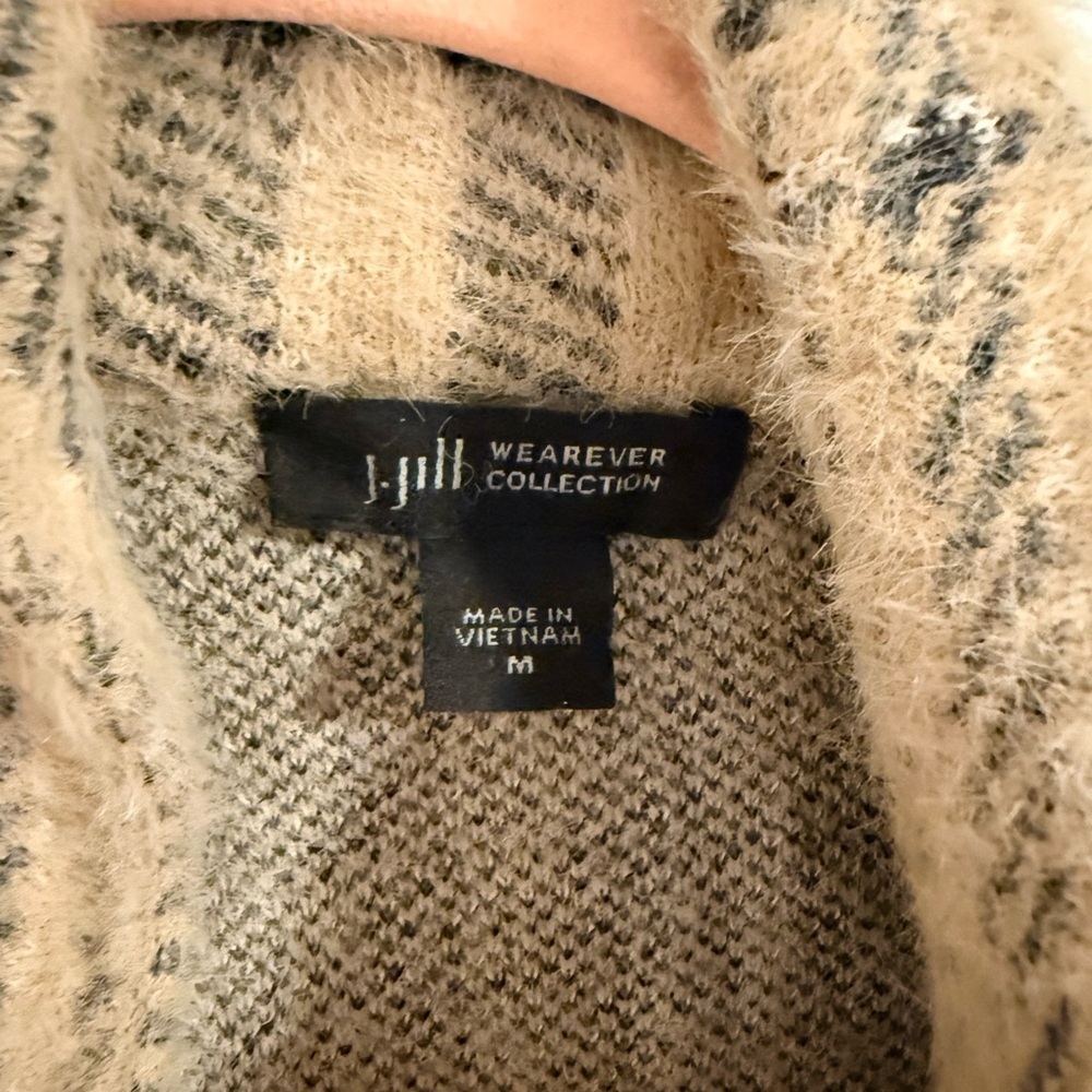 J. Jill Cream and Black Cardigan - Picture 3 of 4